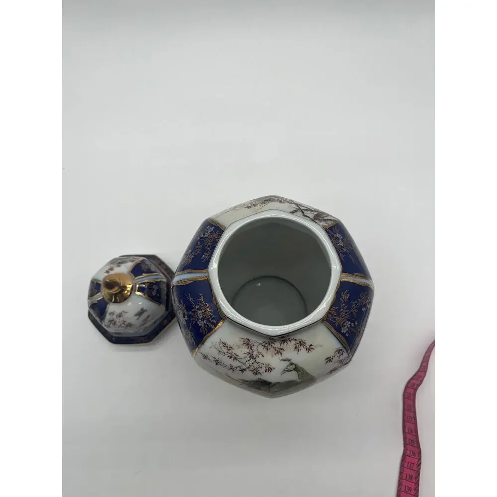 Vintage Shibata Chinaware Piece Art Decor Japanese Porcelain Ginger Jar with Lid